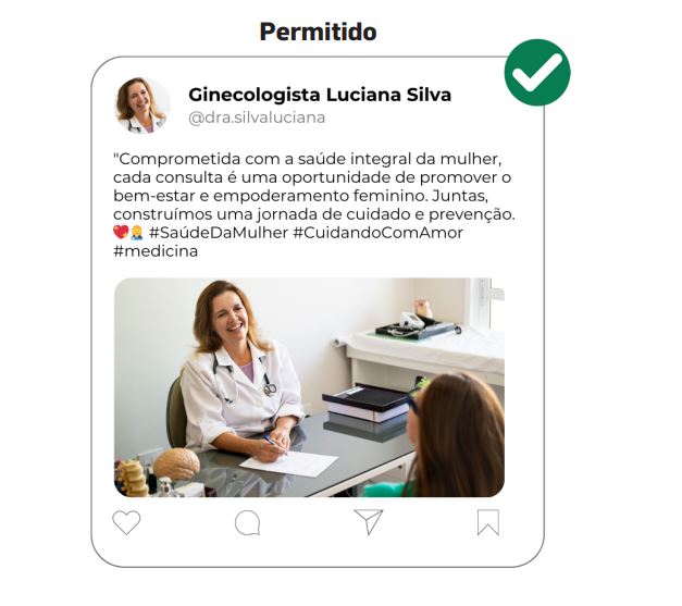 Exemplo de perfil  nas redes sociais do médico